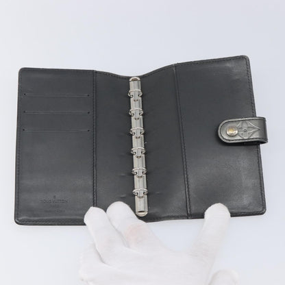 Louis Vuitton Agenda Cover Patent Leather, Black, Canvas, Wallet