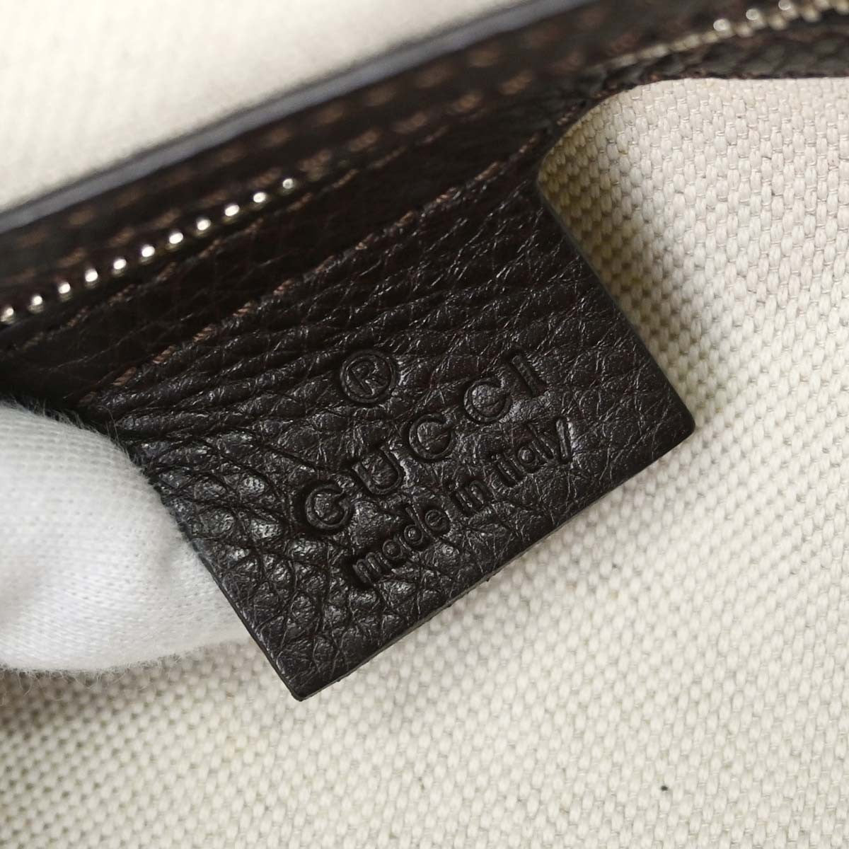 Gucci Techno Horsebit Flap Hobo Leather, Beige, Canvas, Shoulder Bag