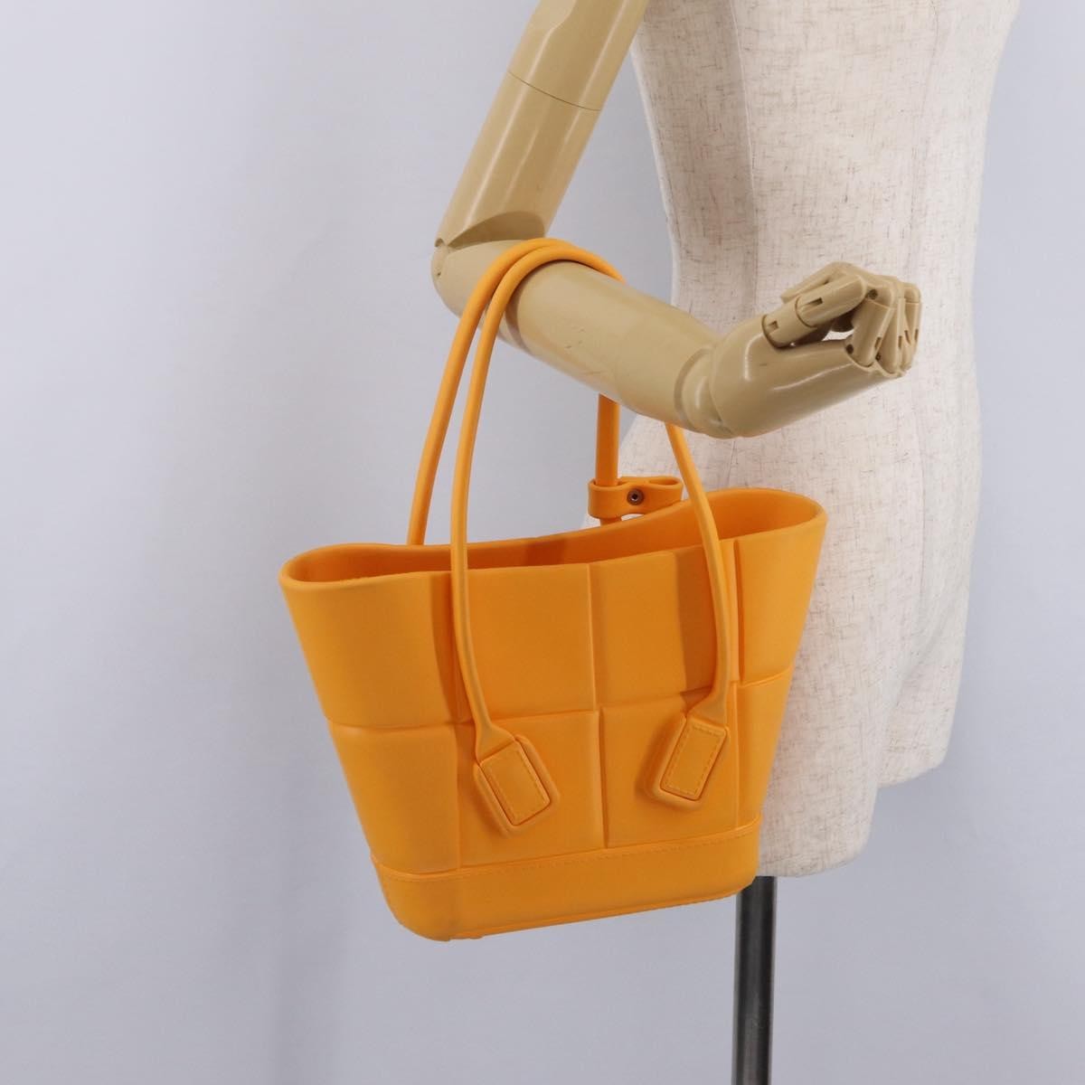 Bottega Veneta Arco Rubber, Orange, Rubber, Tote Bag