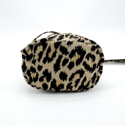 Christian Dior Logo Travel Drawstring Printed Fabric, Beige, Canvas, Clutch