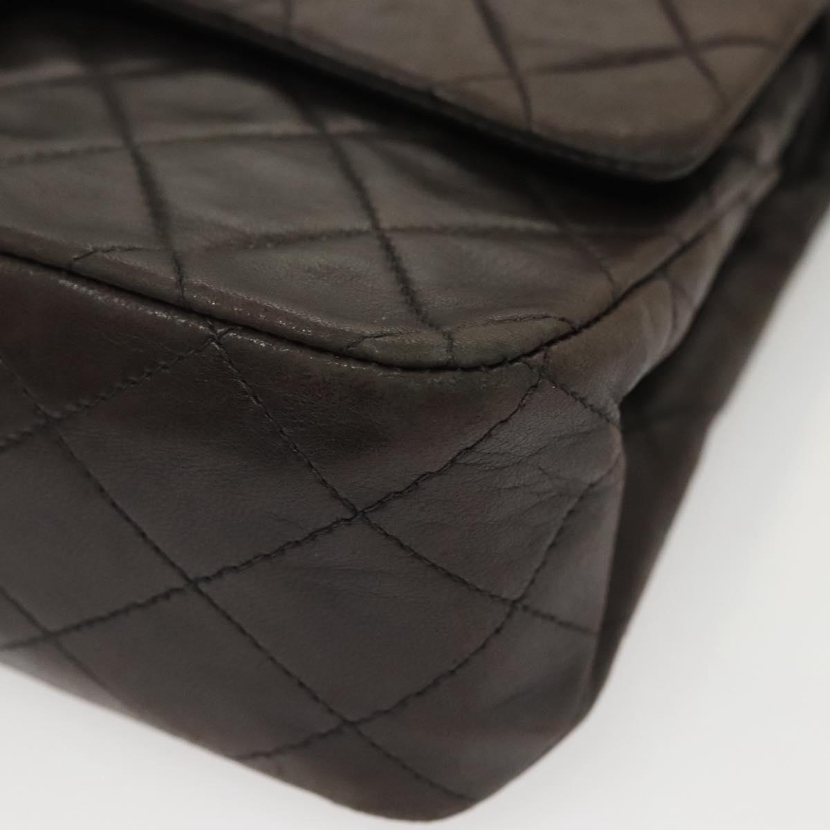 Chanel Vintage Classic Double Flap Bag Quilted Lambskin, BLACK, LEATHER, Shoulder bag