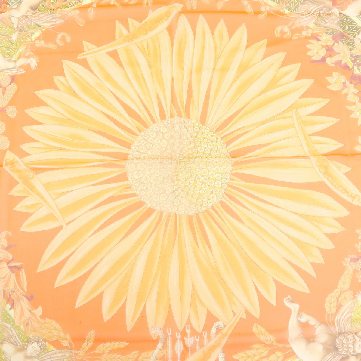 Chanel Carré 90 Silk, Orange, Silk, Scarf