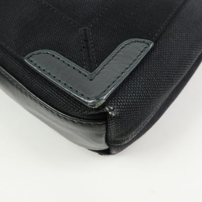 Balenciaga Navy Cabas Canvas with Leather, Black, Canvas, Tote Bag