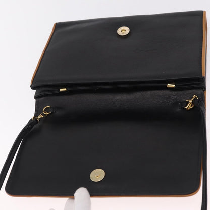 Celine Flap Shoulder Leather, Black, Leather, Shoulder Bag