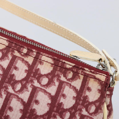 Christian Dior Vintage Saddle Bag Canvas, Red, Canvas, Clutch