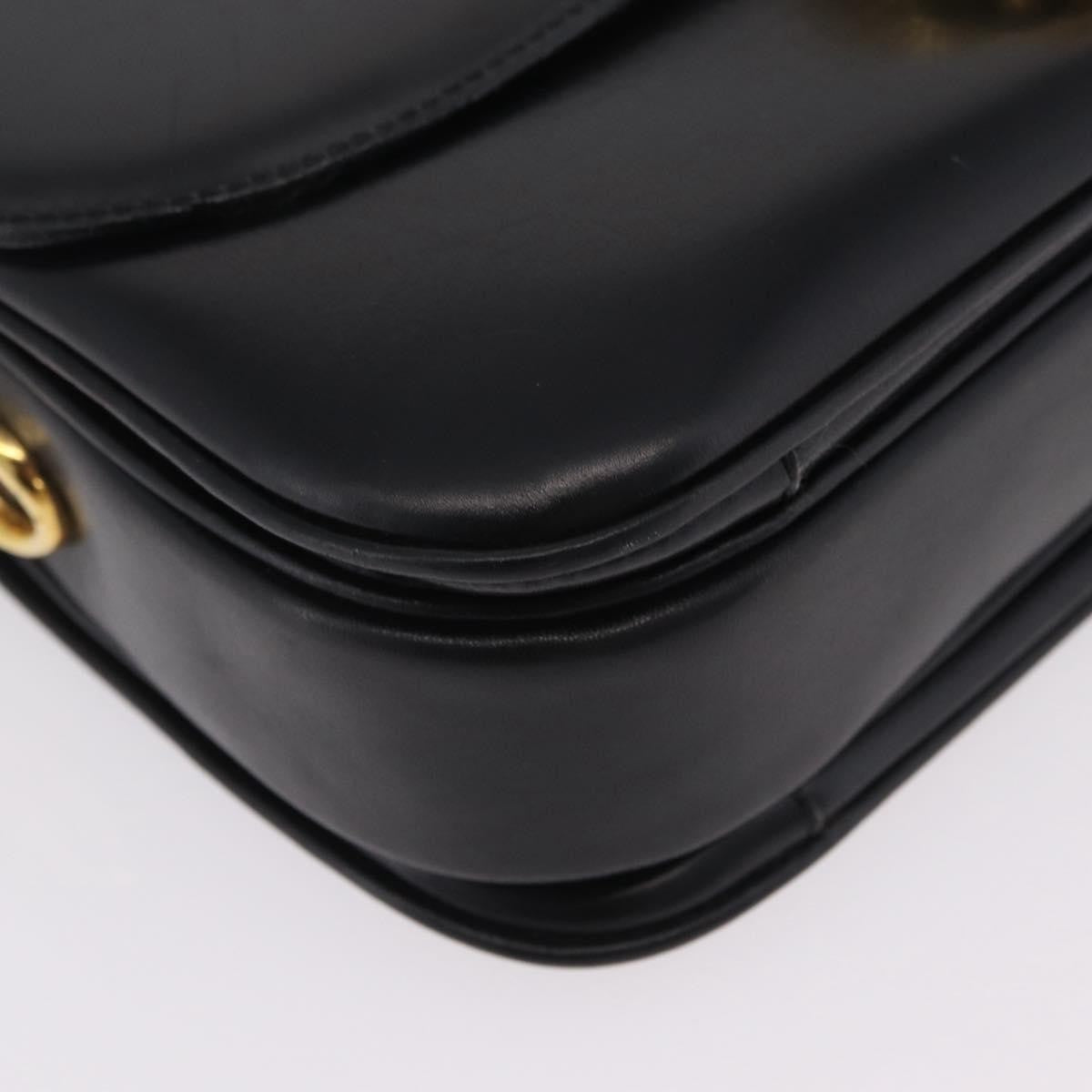 Celine Flap Shoulder Leather, Black, Leather, Shoulder Bag