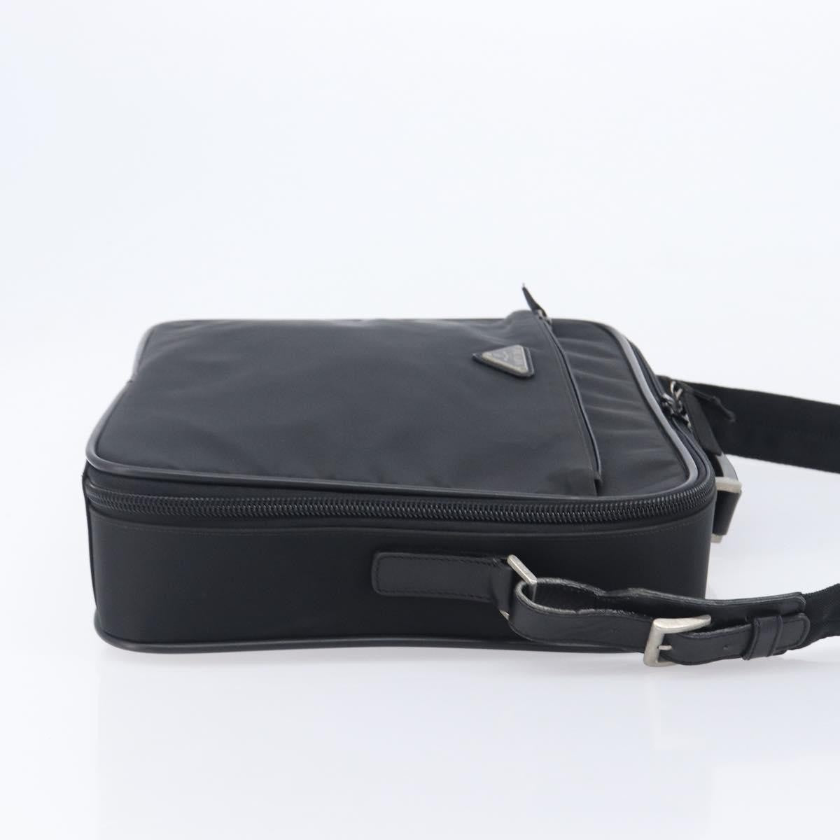 Prada Briefcase Tessuto and Saffiano Leather, Black, Nylon, Briefcase