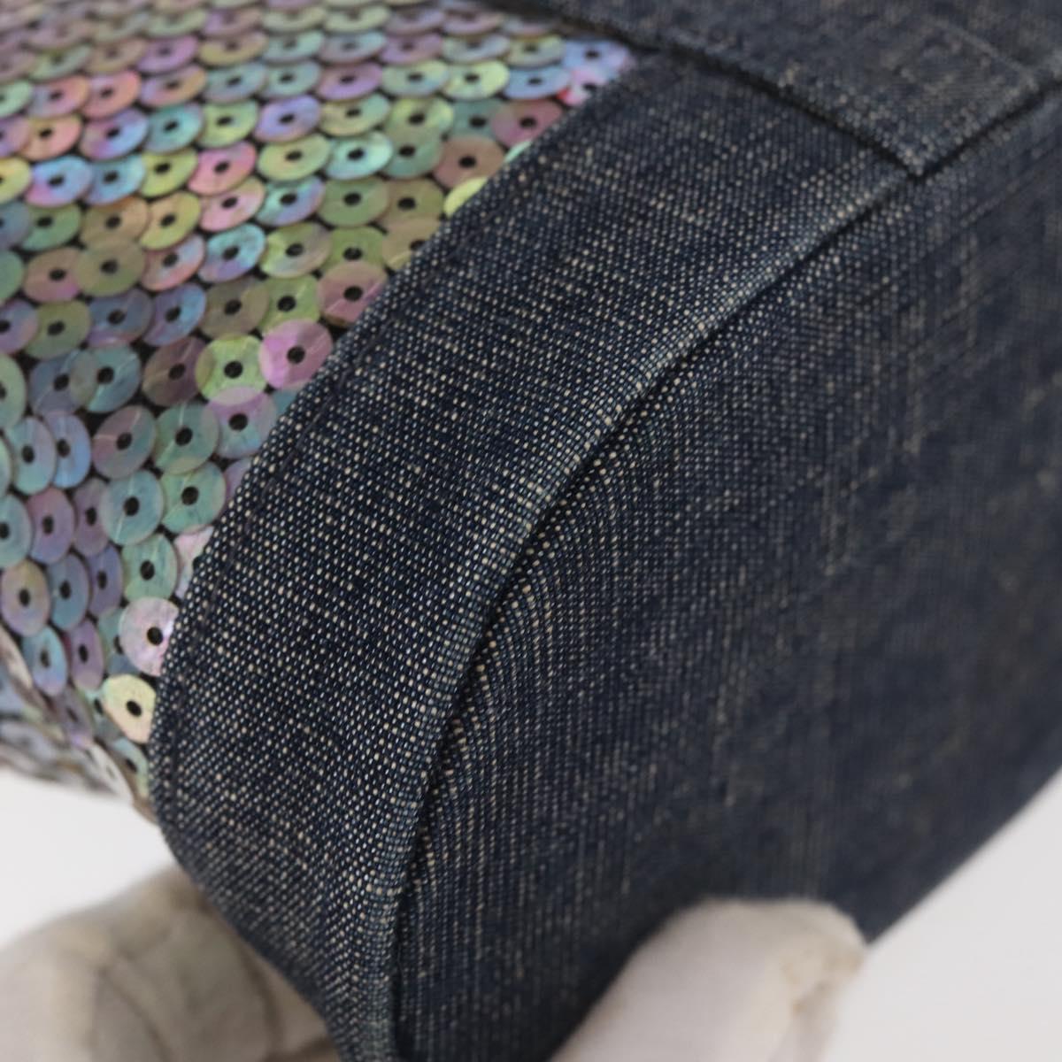 Chanel Hidden Sequins Shoulder Bag Sequins, BLUE, CANVAS, Handbag