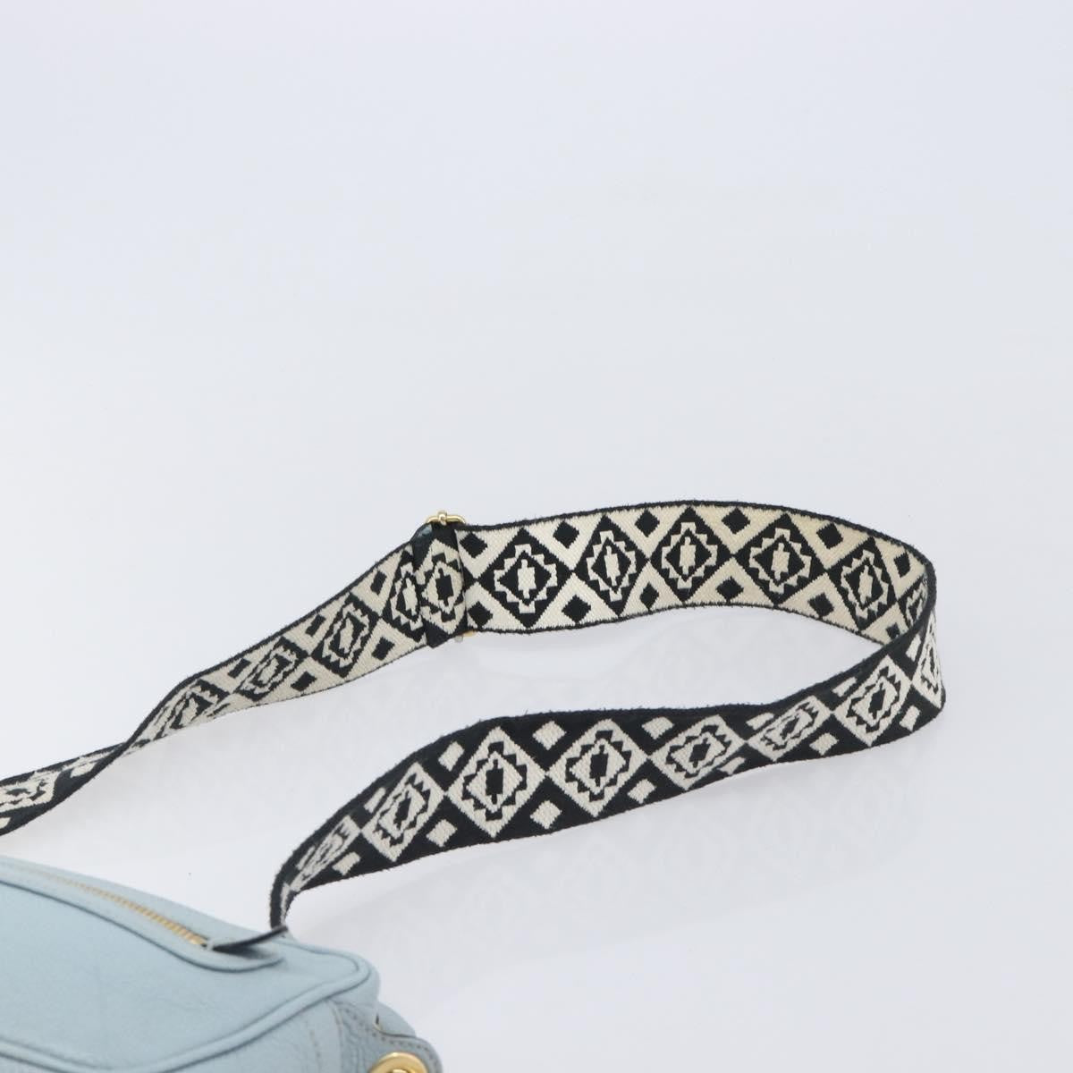 Miu Miu Madras Zip Pocket Leather, Blue, Leather, Crossbody Bag