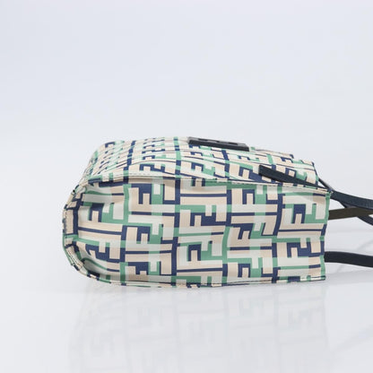 Fendi Logo Zucca Nylon, Green, Nylon, Tote Bag