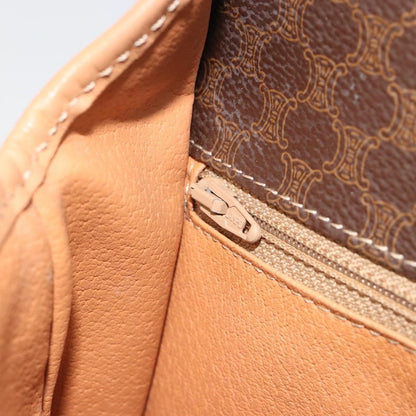 Celine Vintage Macadam Circle Logo Canvas and Leather, Brown, Canvas, Shoulder Bag