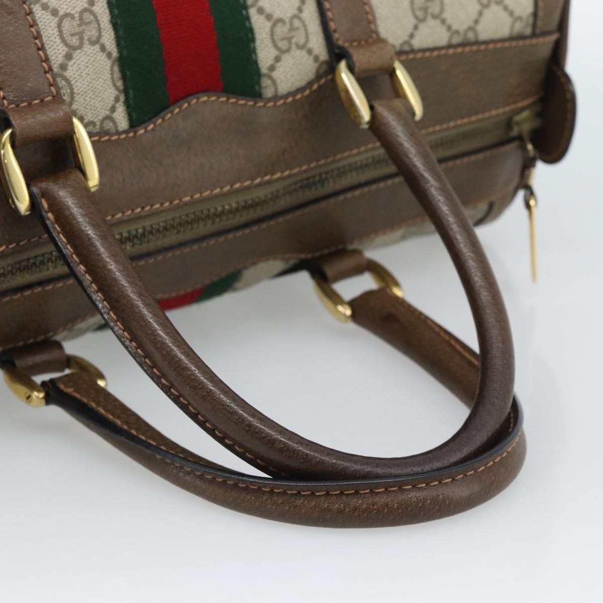 Gucci Vintage Web Boston GG Coated Canvas, Beige, Canvas, Handbag