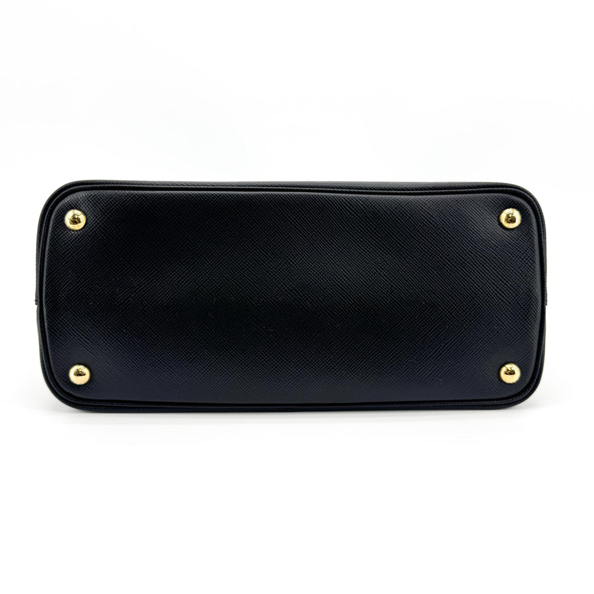 Prada Cuir Double Tote Saffiano, Black, Leather, Tote Bag