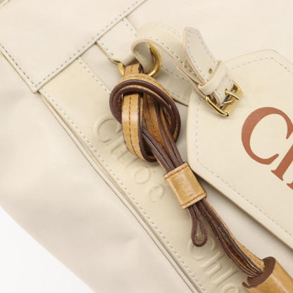 Chloe Eden Leather, White, Leather, Tote Bag