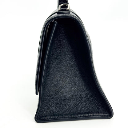 Balenciaga Hourglass Top Handle Leather, Black, Leather, Handbag