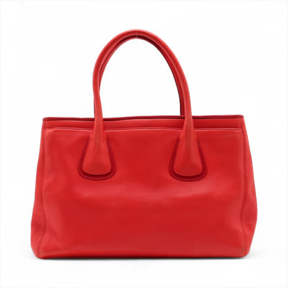 Chanel Cerf Executive Tote Leather, RED, LEATHER, Handbag