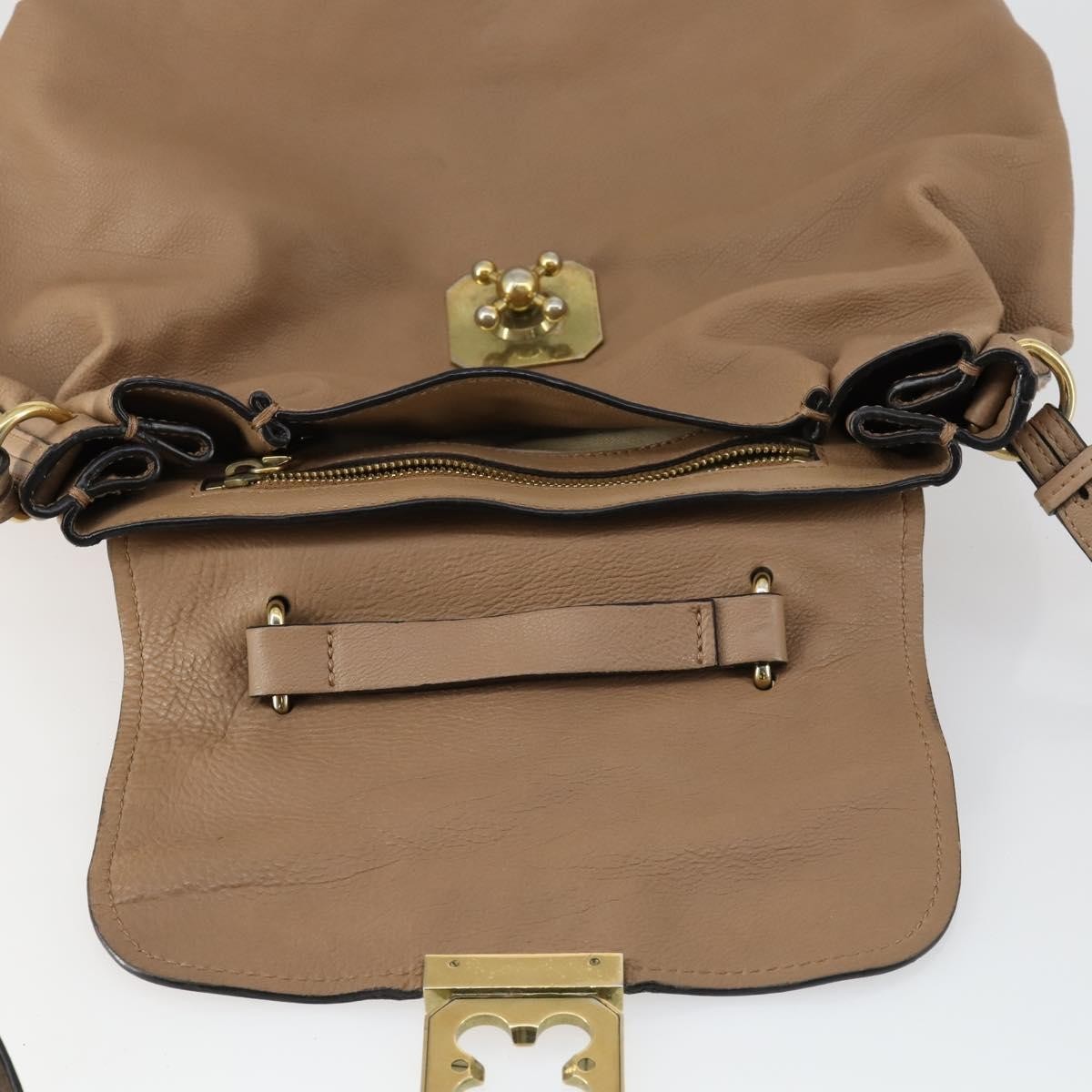 Chloe Elsie Convertible Satchel Leather, Beige, Leather, Handbag