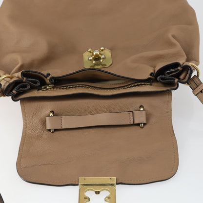 Chloe Elsie Convertible Satchel Leather, Beige, Leather, Handbag
