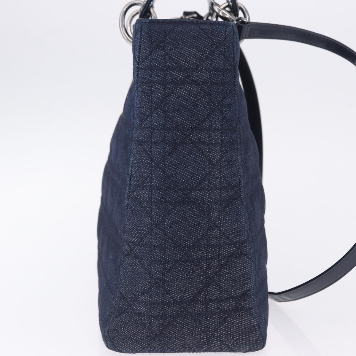 Christian Dior Lady Dior Denim, Blue, Denim, Handbag