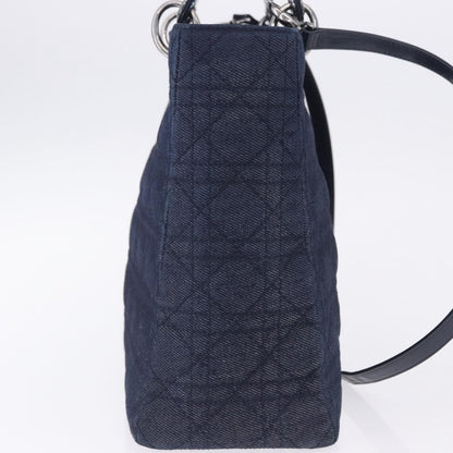 Christian Dior Lady Dior Denim, Blue, Denim, Handbag