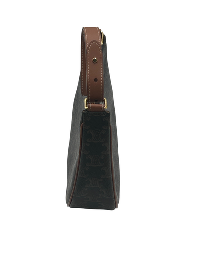 Celine Ava Bag Triomphe Canvas, Brown, Leather, Shoulder Bag