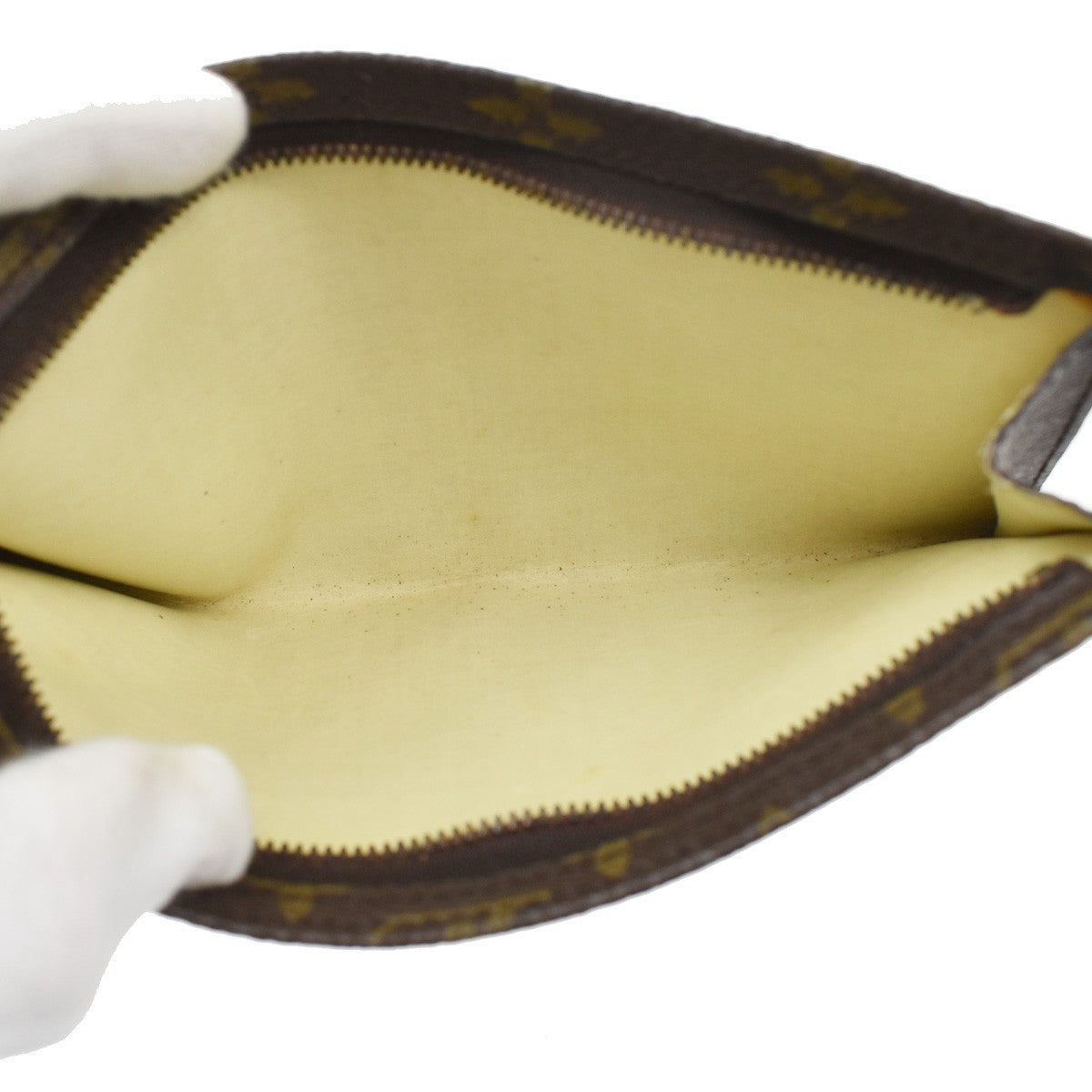 Louis Vuitton Vintage Bucket Zip Monogram Canvas, Brown, Leather, Clutch