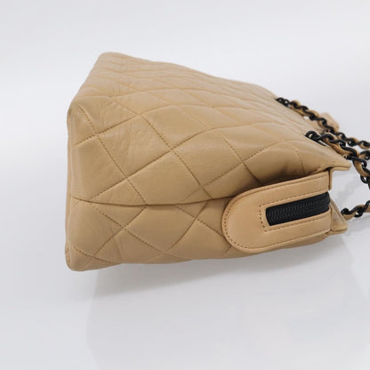 Chanel City Shopping Quilted Caviar, Beige, Leather, Tote Bag