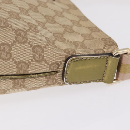 Gucci Web Strap Messenger GG Coated Canvas, Beige, Canvas, Handbag