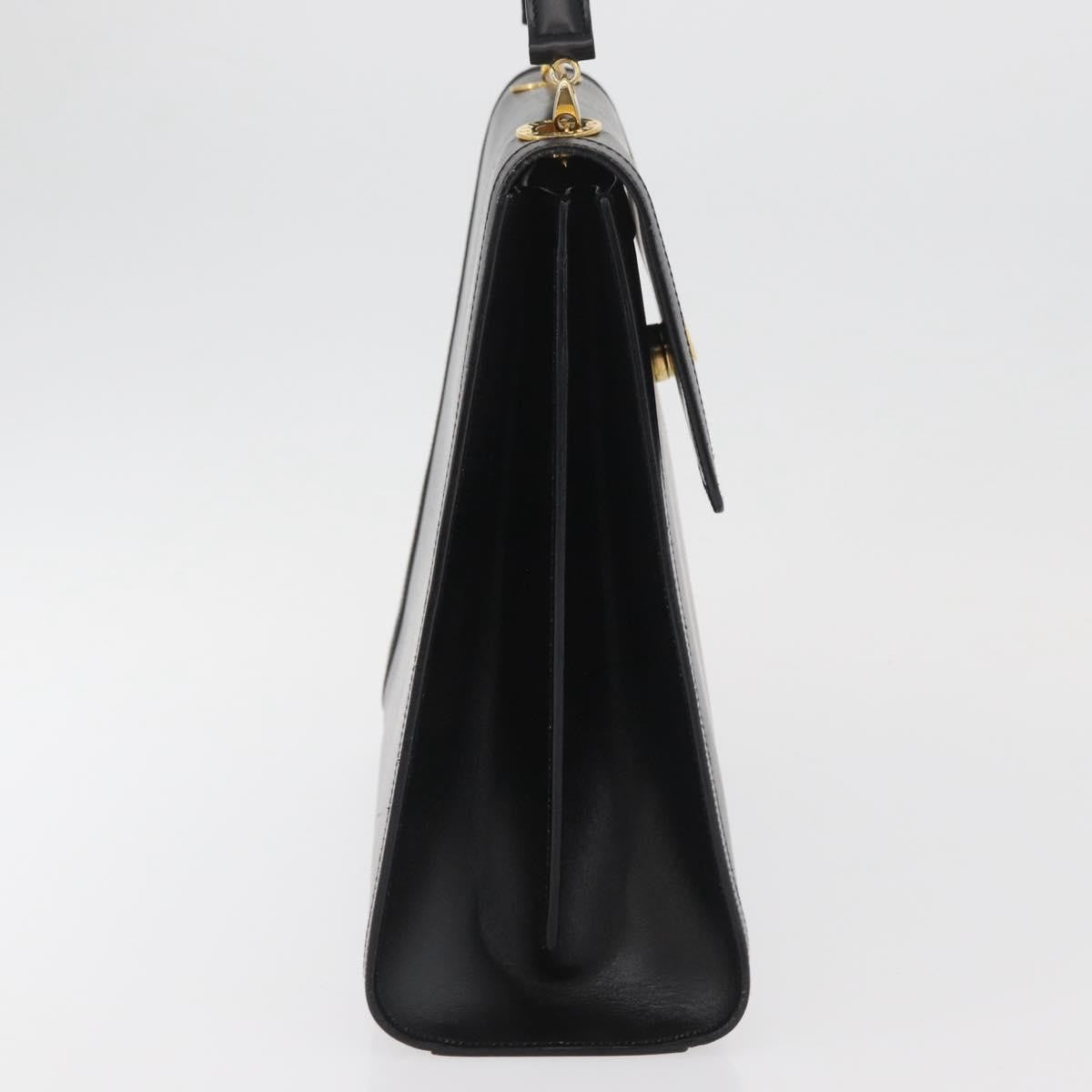Celine Top Handle Leather, Black, Leather, Handbag