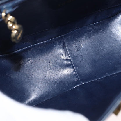 Salvatore Ferragamo Gancini Leather, Navy, Leather, Shoulder Bag
