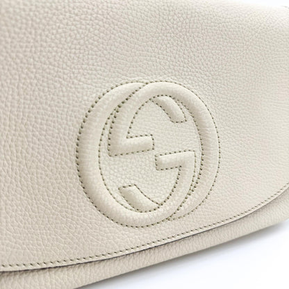 Gucci Soho Chain Leather, Beige, Leather, Crossbody Bag