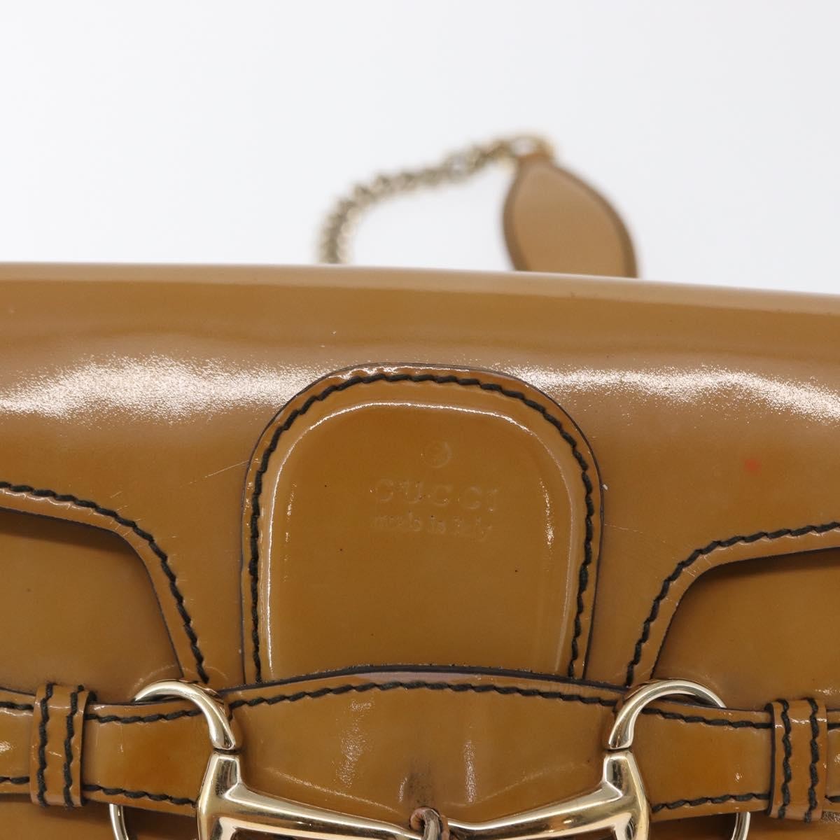 Gucci Emily Chain Flap Patent, Beige, Patent Leather, Shoulder Bag
