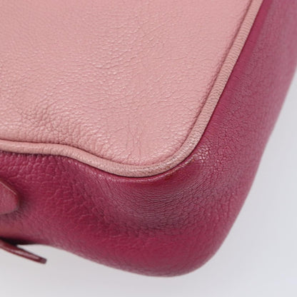 Miu Miu Madras Double Zip Leather, Pink, Leather, Crossbody Bag