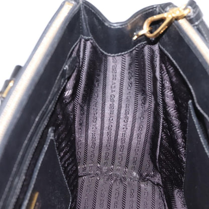 Prada Galleria Double Zip Saffiano Leather, Black, Leather, Tote Bag