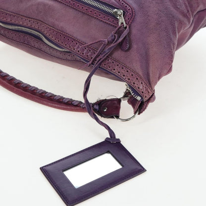 Balenciaga Covered Giant Brogues Day Hobo Leather, Purple, Leather, Shoulder Bag