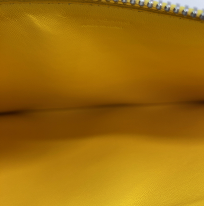Salvatore Ferragamo Wristlet Clutch Studded Leather, Yellow, Leather, Clutch