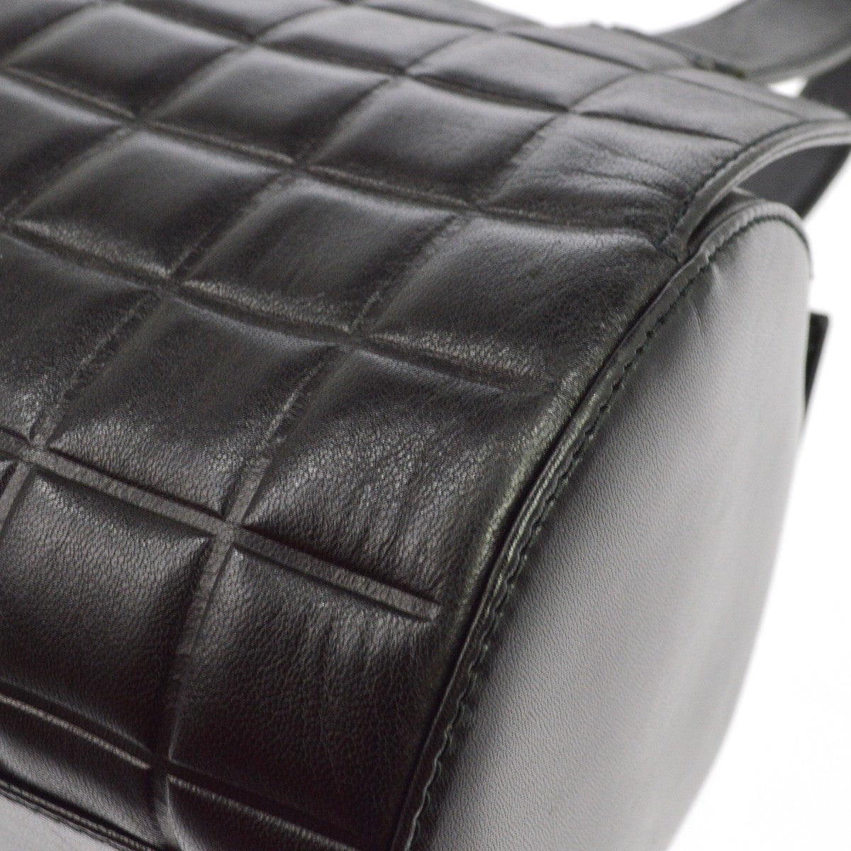 Chanel Chocolate Bar Barrel Quilted Leather, Black, Leather, Handbag