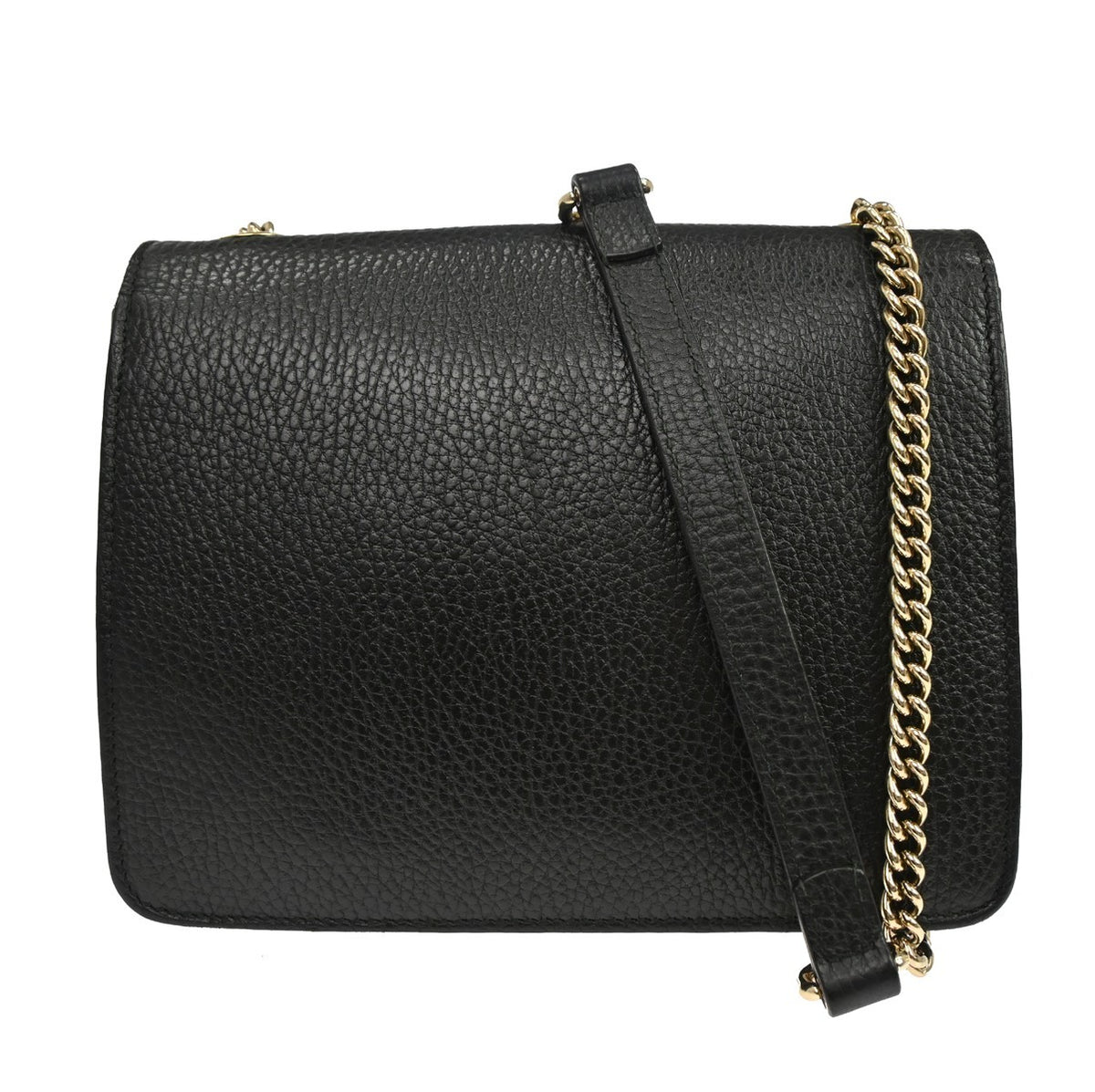 Gucci Interlocking Leather, Black, Leather, Shoulder Bag