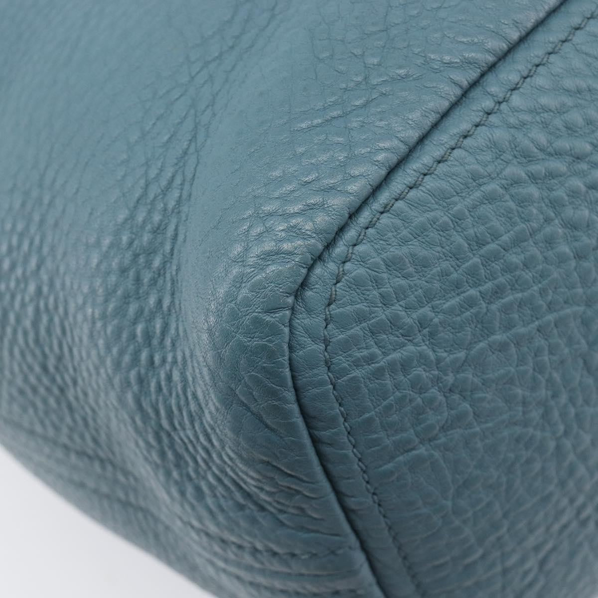 Prada Rolled Hobo Vitello Daino, Blue, Leather, Shoulder Bag