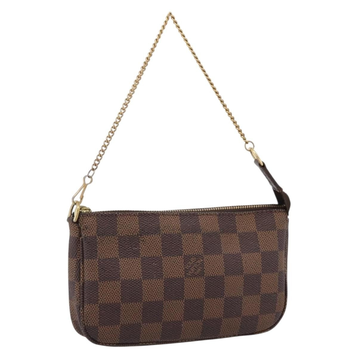 Louis Vuitton Mini pochette accessoires Damier Canvas, Brown, Canvas, Clutch