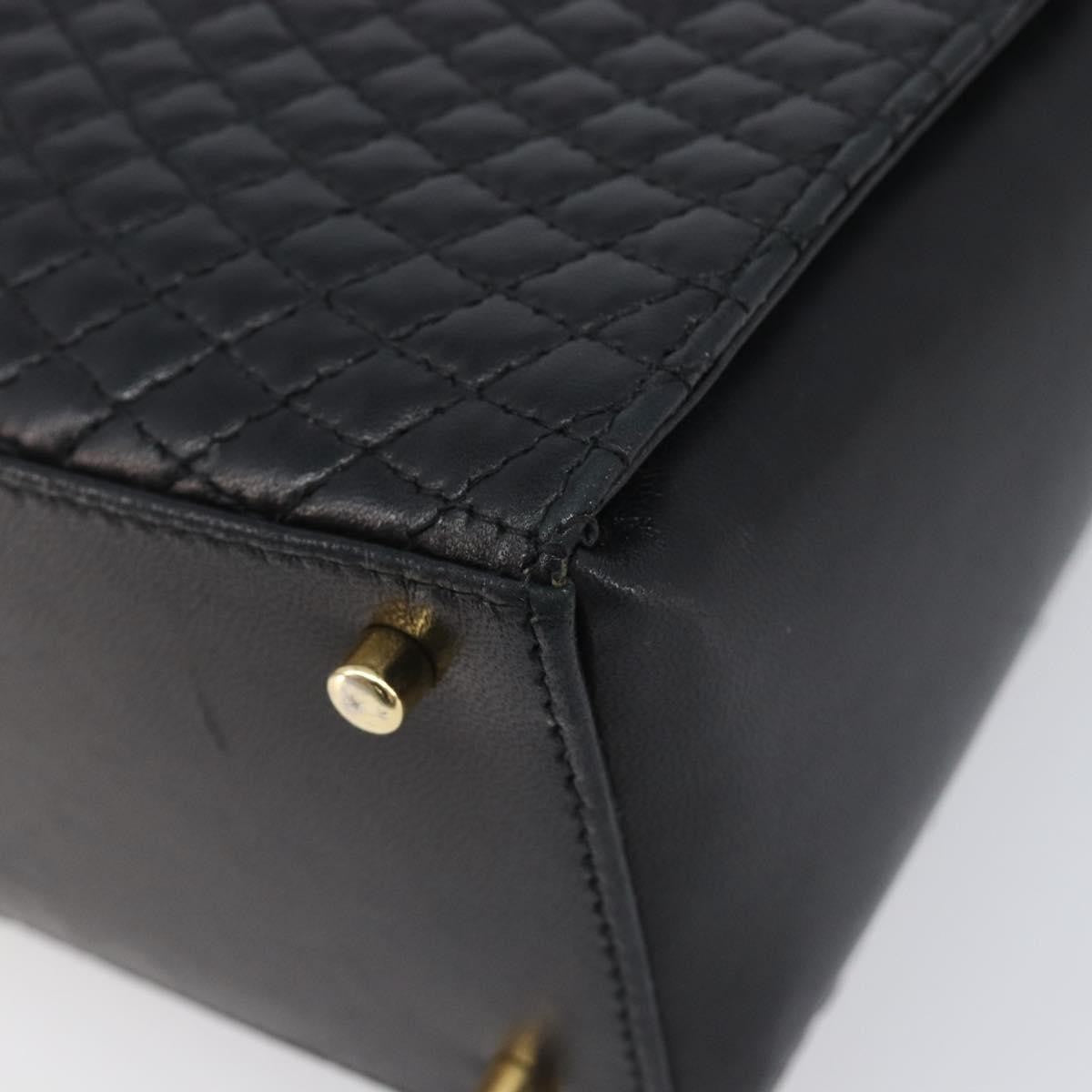 Bally Vintage Chain Quilted Leather, Black, Leather, Shoulder Bag