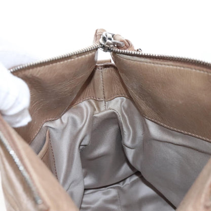 Miu Miu Bow Satchel Cervo Leather, Beige, Leather, Handbag