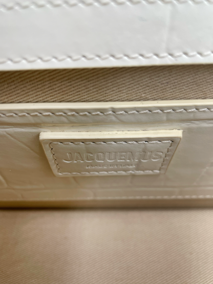 Jacquemus Le Bambidou Flap Bag Shearling, WHITE, LEATHER, Travel bag