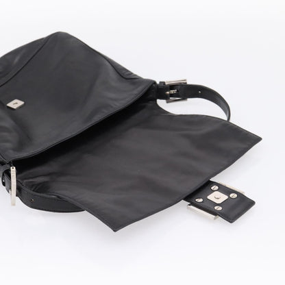Fendi Mamma Baguette Zucca Jacquard Velvet, Black, Leather, Shoulder Bag