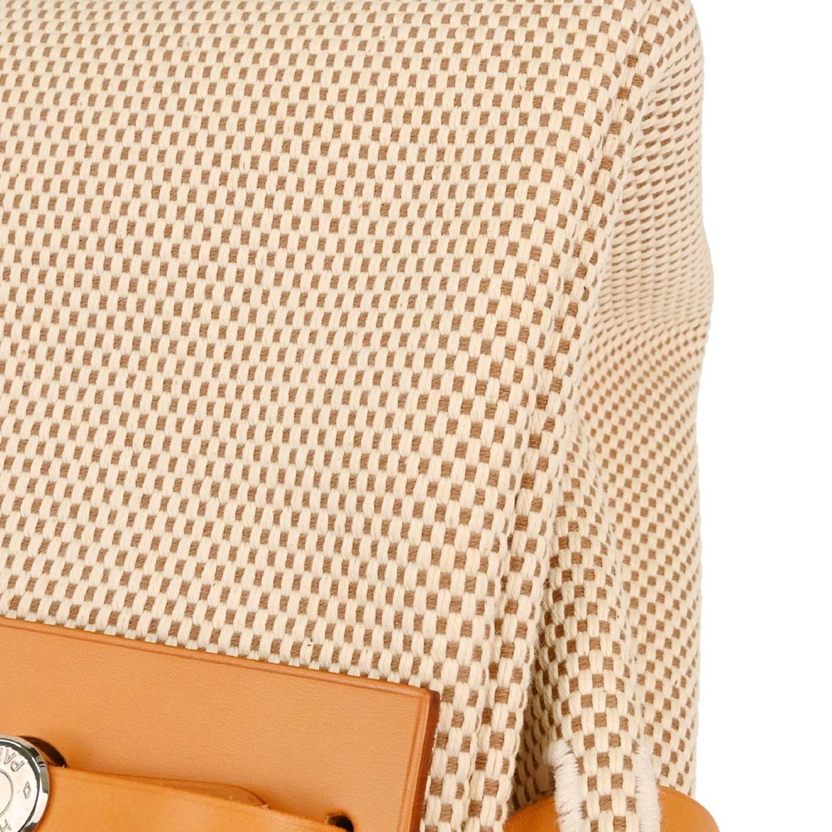 Hermes Herbag Cabas Toile and Leather, Beige, Canvas, Tote Bag