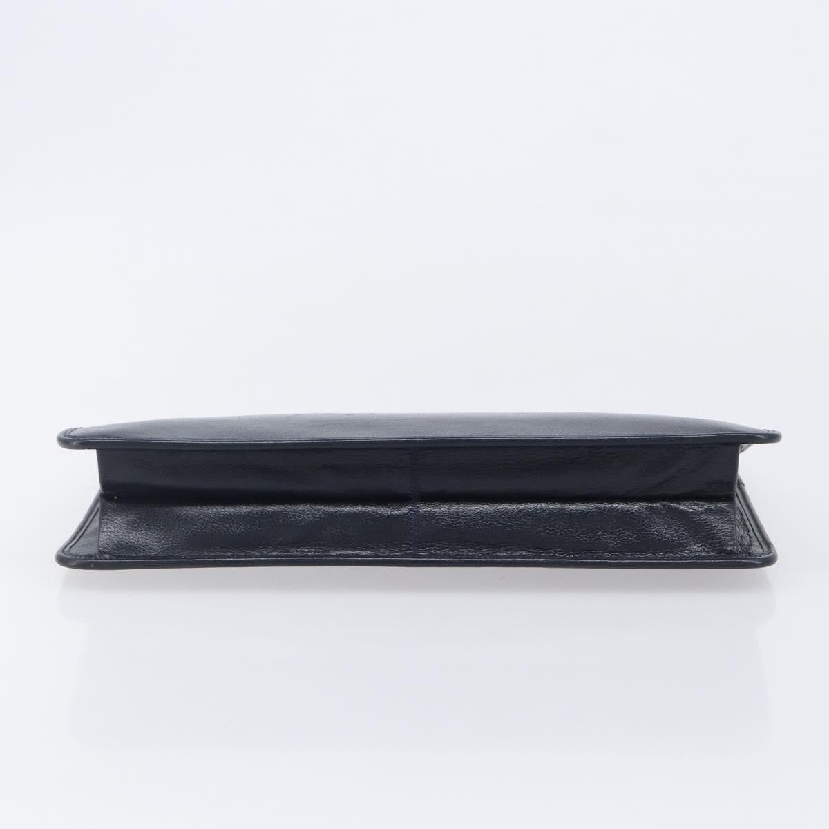 Christian Dior Homme Logo Clutch Leather, Navy, Leather, Clutch