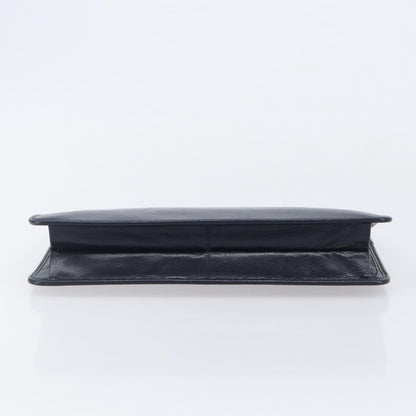 Christian Dior Homme Logo Clutch Leather, Navy, Leather, Clutch