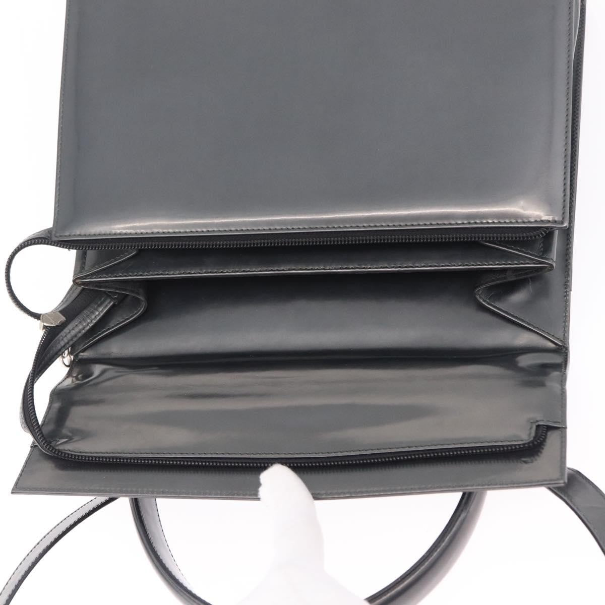 Salvatore Ferragamo Gancini Leather, Gray, Patent Leather, Handbag