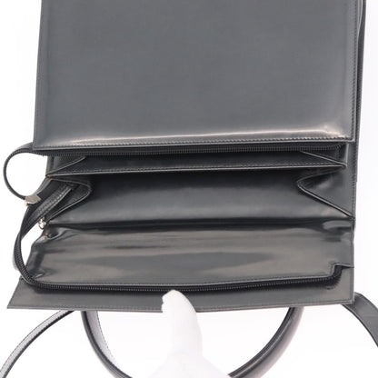 Salvatore Ferragamo Gancini Leather, Gray, Patent Leather, Handbag