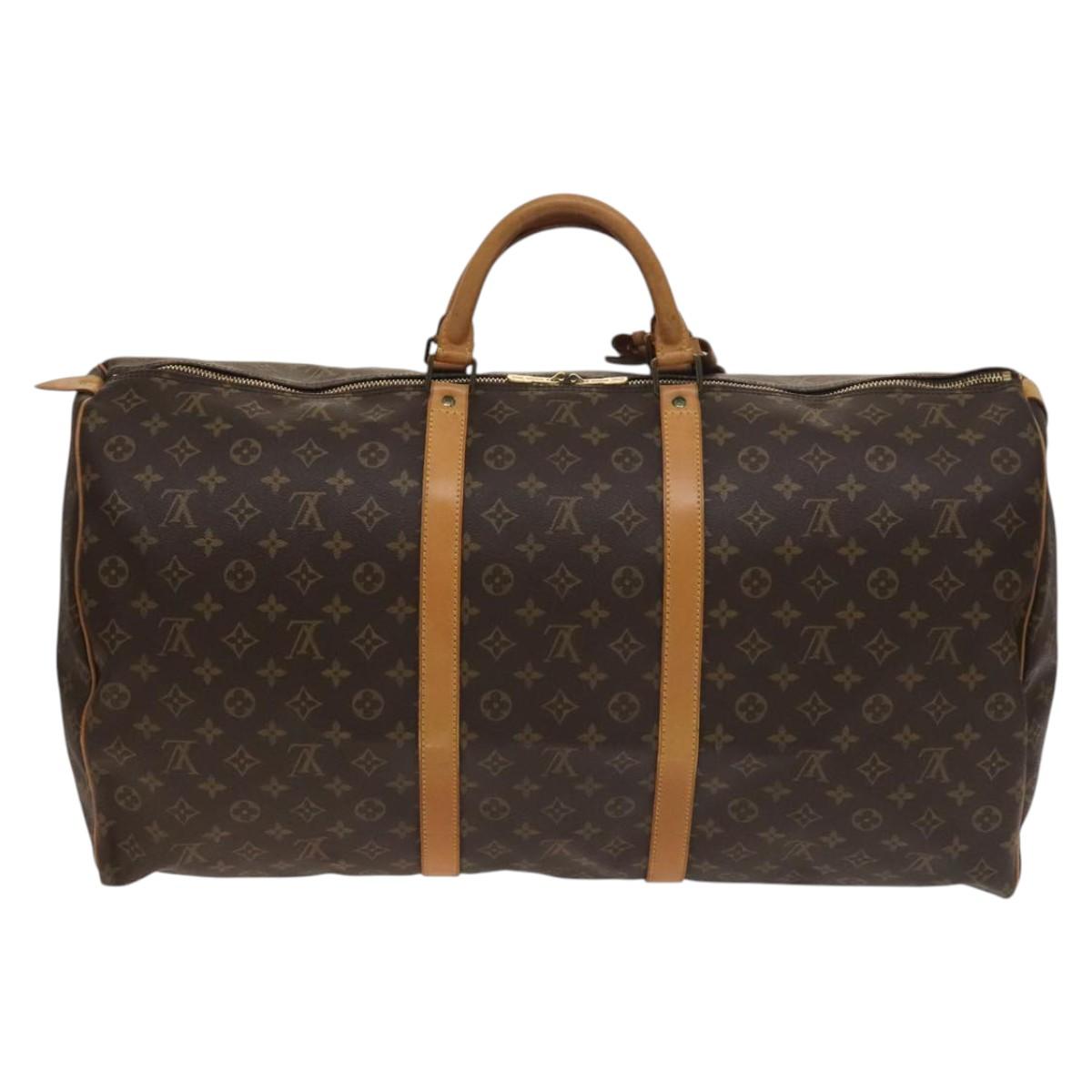 Louis Vuitton Keepall Bandouliere Bag Monogram Canvas, BROWN, CANVAS, Travel bag